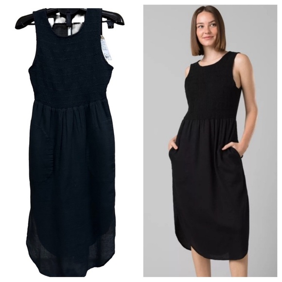 NWT Prana Seakissed Smocked Bodice Lightweight Organic Cotton Dress, Size Small - Picture 1 of 14